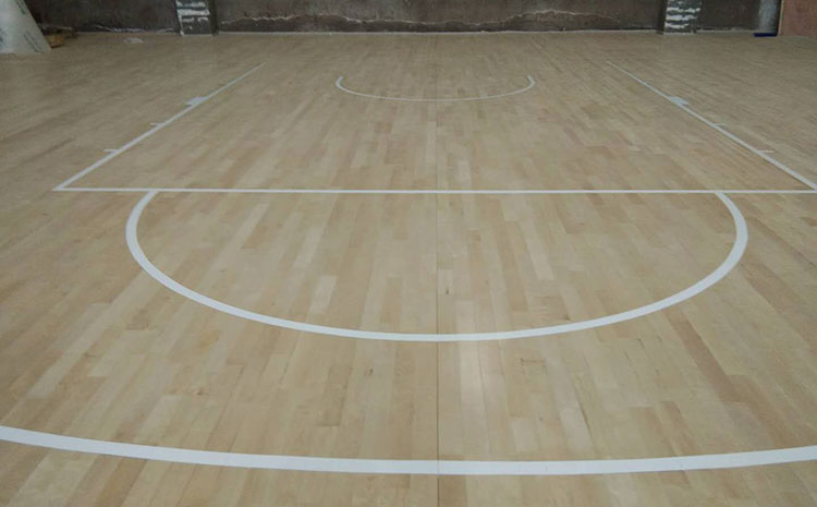 歐氏橡膠木NBA籃球場木地板施工技術方案