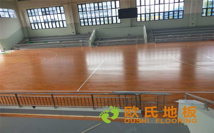 長沙縣湘龍街道石子高沙社區長沙軌道交通水渡河車輛段體育館木地板案例-歐氏運動木地板廠家